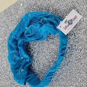 Island Planet elastic embroidered w/sequins Head Band NWT